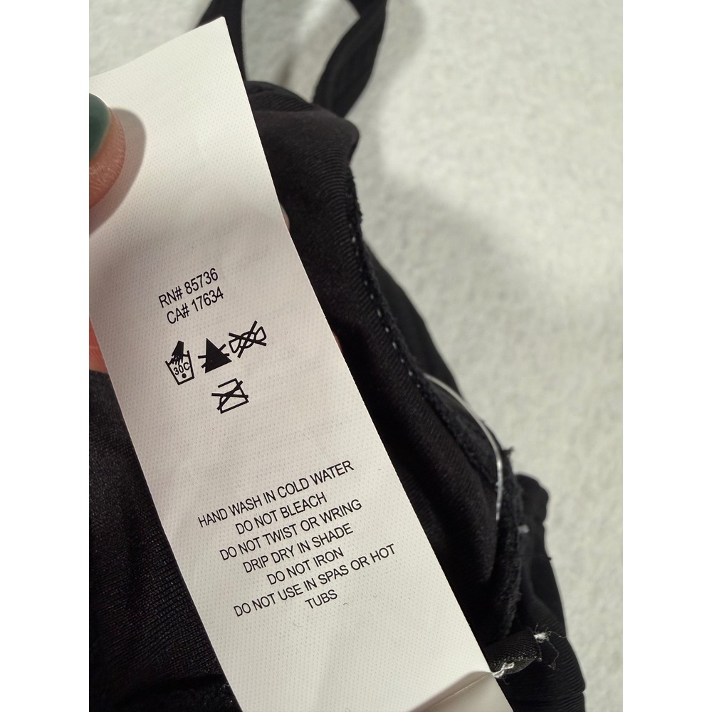 Kate Spade New York Black Bikini Top Front Tie S8C326S Womens Small New - Picture 9 of 12